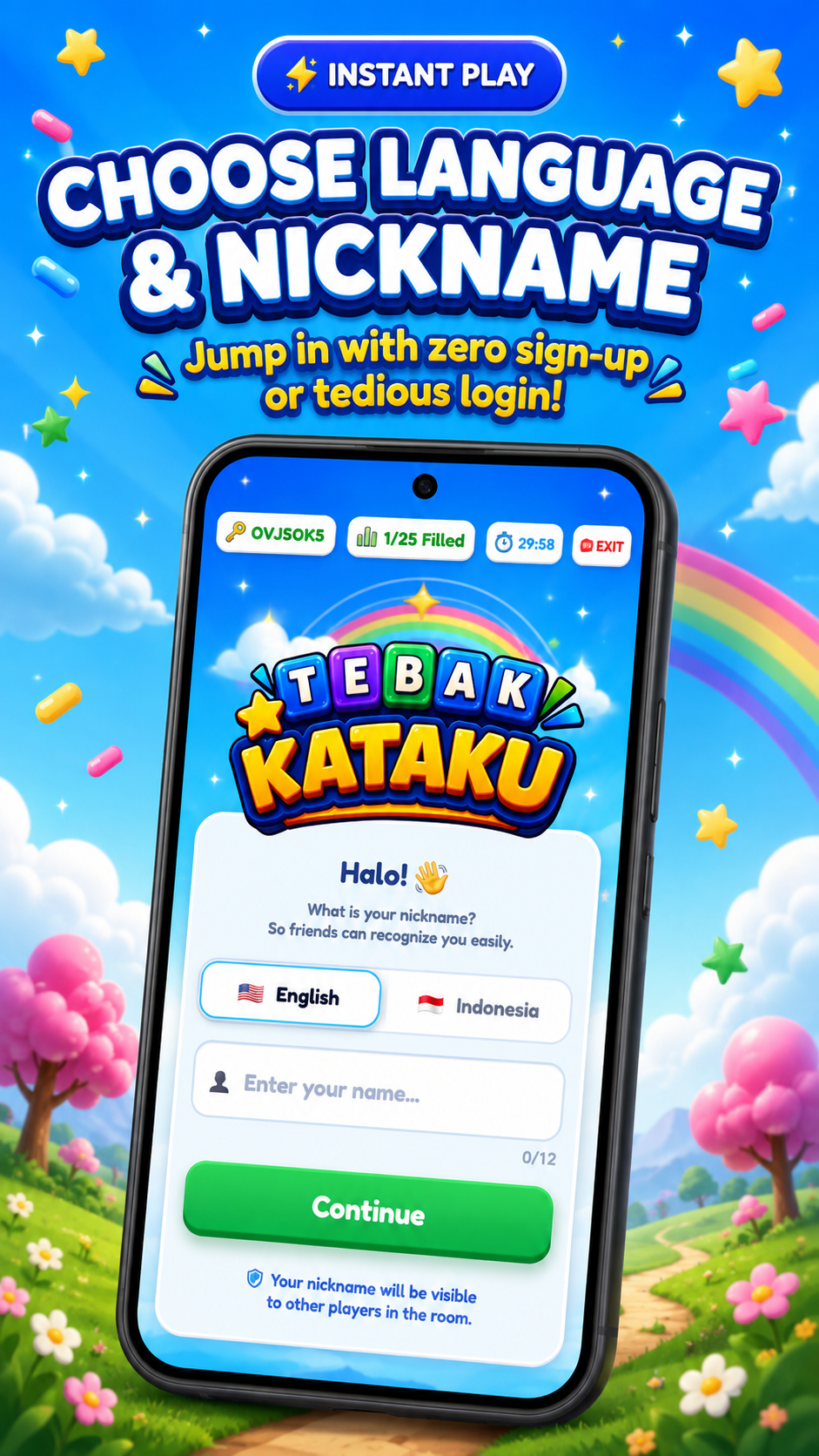 Pilih Bahasa & Nickname